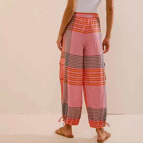 NEW Free People Craft Cargo Plaid Pants - Picture 2 of 6